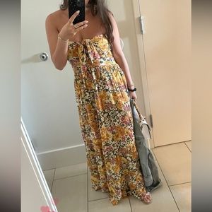 BA&SH Dalid Floral Strapless Maxi Dress